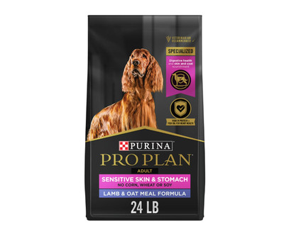 Purina Pro Plan Sensitive Skin Dog Food Lamb and Oatmeal Formula, 24 lb
