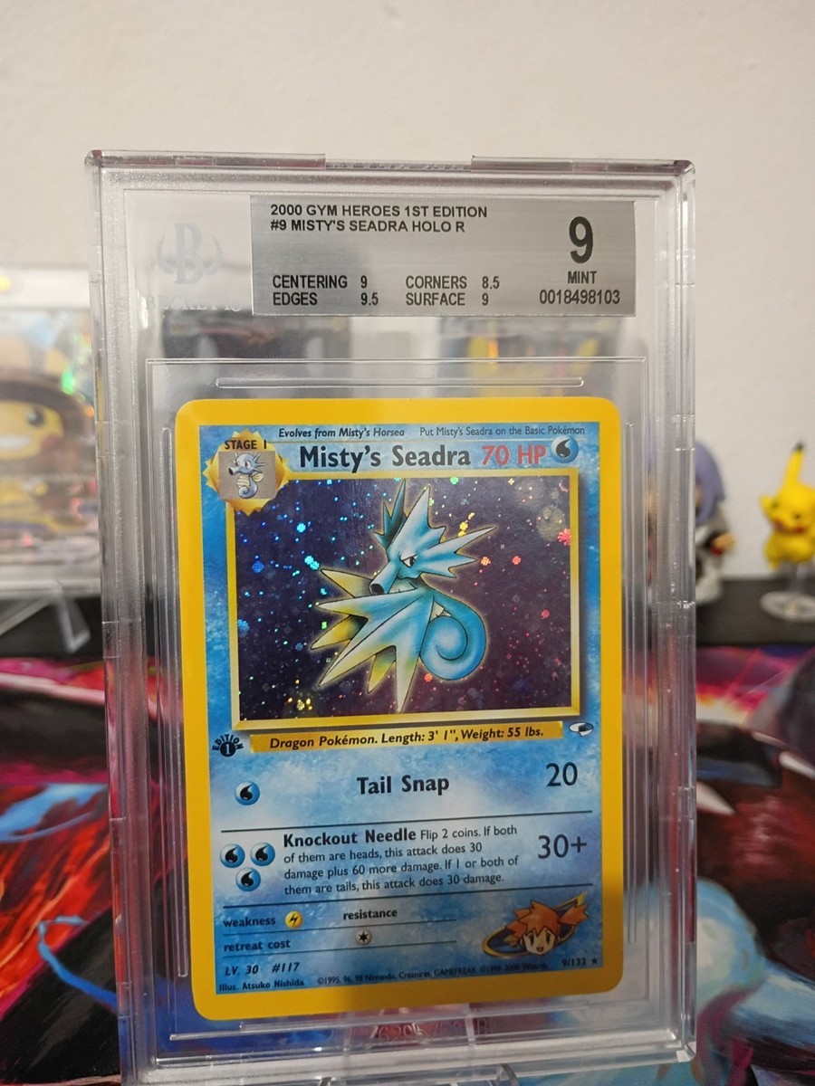 Pokémon Gym Heroes 1st Edition Rare Misty's Seadra Holo BGS 9.0