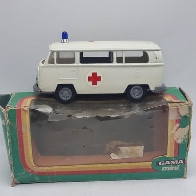 Vintage Gama Mini 9547 Rot.Kruze.VW.Bus Ambulance Made In West Germany