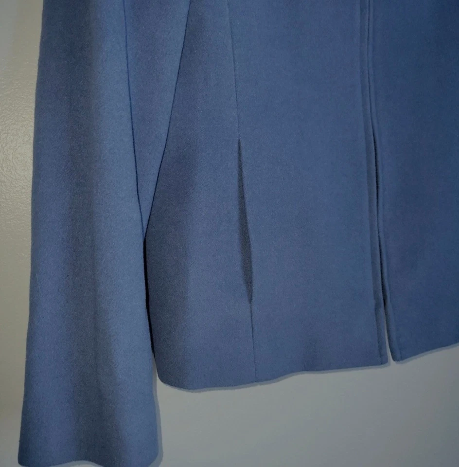 Chaqueta forrada con cremallera completa azul cachemir lana Petite Sophisticate para mujer talla 6 Foto 4 de 4