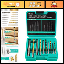14Pcs Screw Extractor Set, Bolt Extractor Kit with Left Hand Drill Bits, Easy Ou