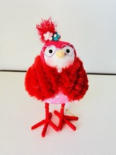 Target Spritz Valentine s Day 2025 Red Fabric Bird Floof With Feathers