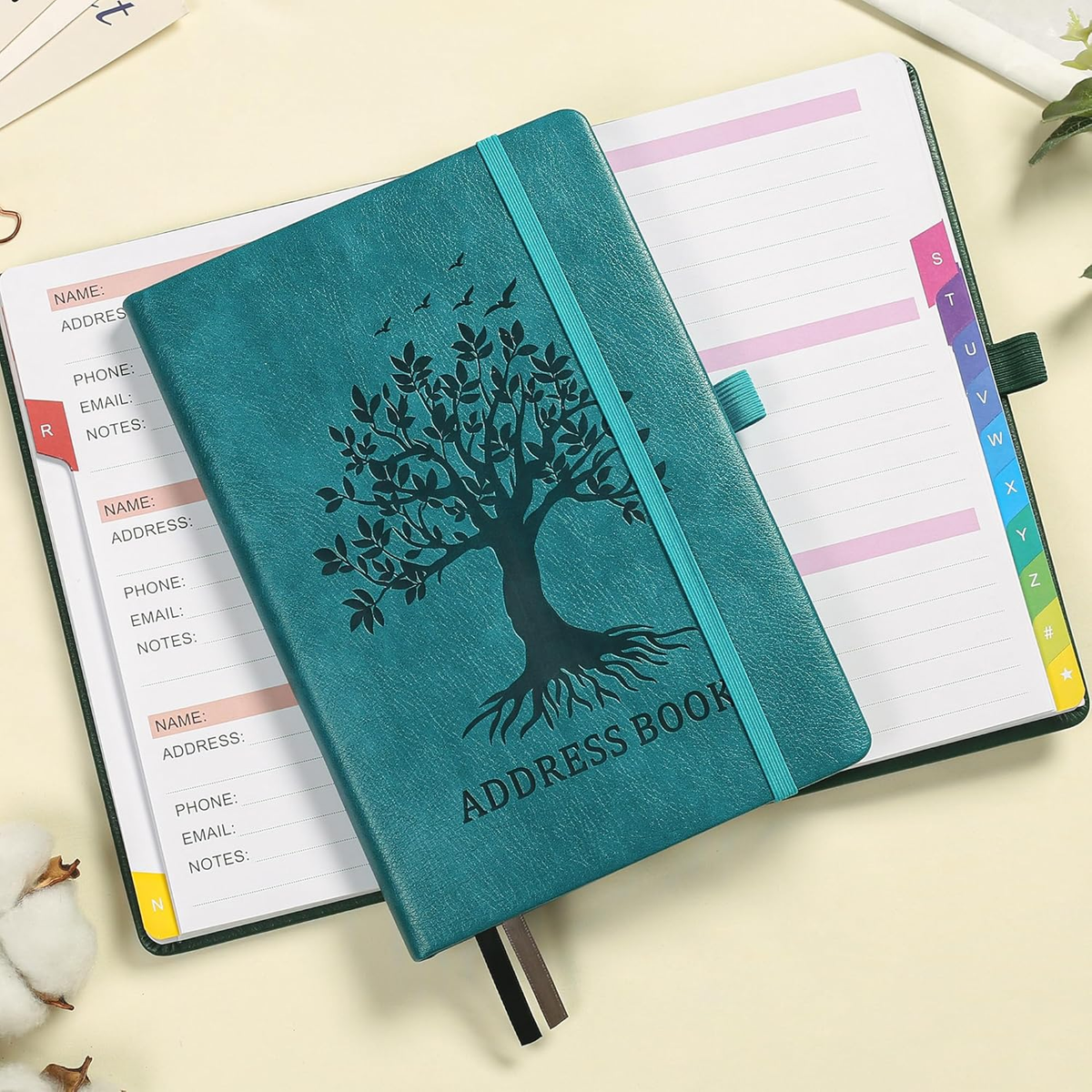 ZXHQ Address Book with Colorful Alphabetical Tabs (8.4