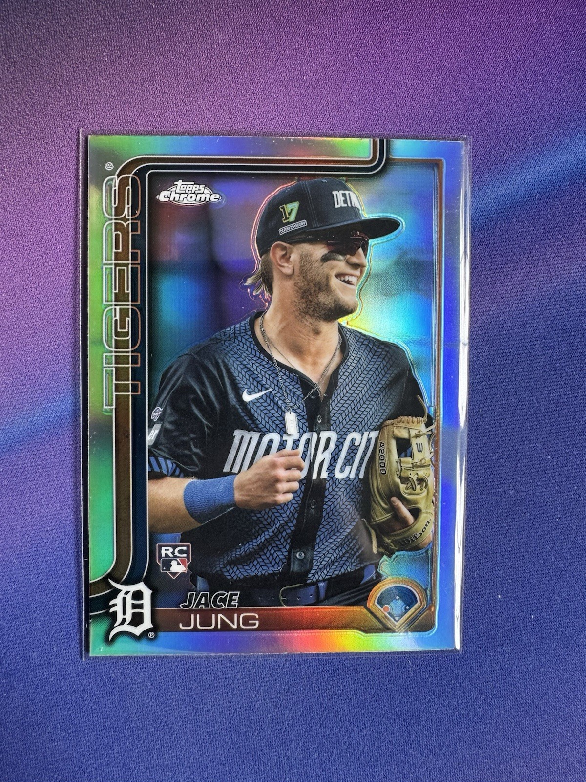 2025 Topps Chrome 225 Jace Jung RC SP Image Variation Refractor Detroit Tigers