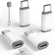4 Pack Lightning to USB C Adapter for iPhone 15/16/17/17 Pro Max/Plus,Samsung S2