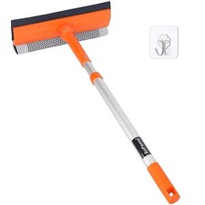 Window Squeegee for Home, Car Windshield Cleaner Telescopic Squeegee Orange