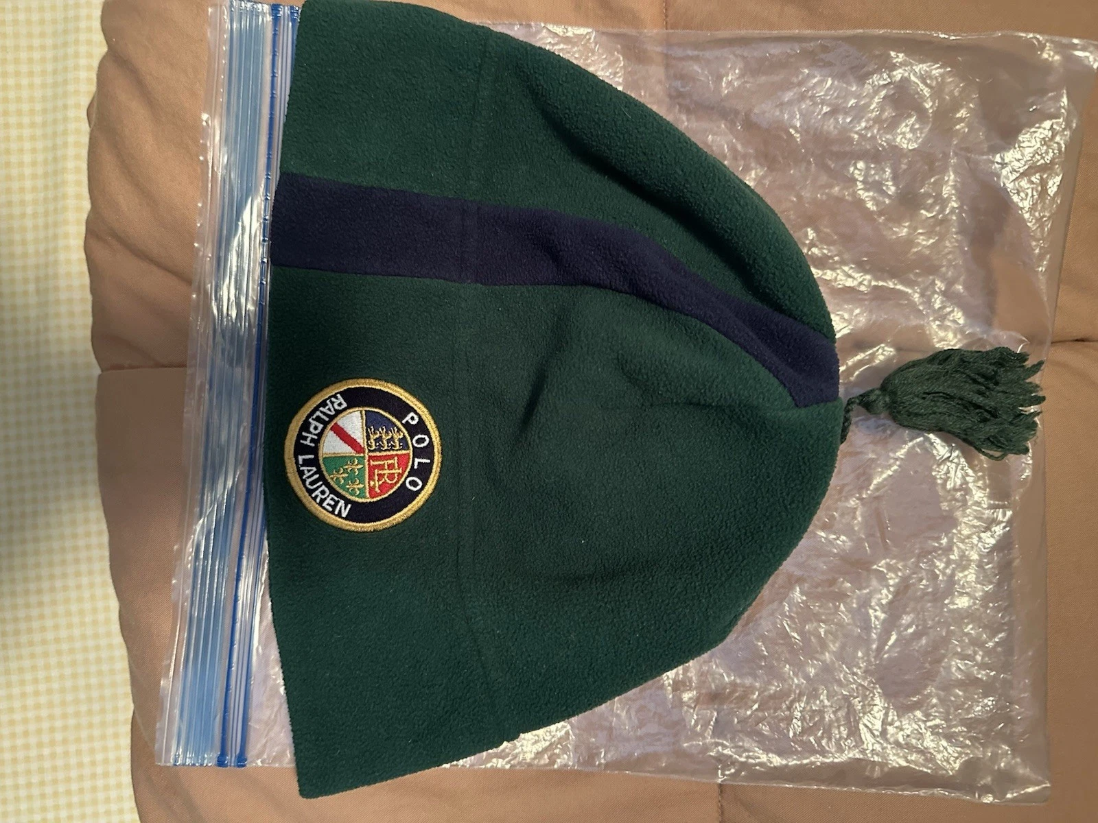 Vintage Polo Ralph Lauren Cookie, Patch, Fleece Beanie Hat