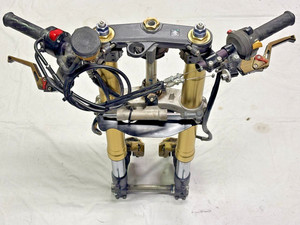 2004 04 05 SUZUKI GSXR 600 750 OEM FRONT FORKS SUSPENSION TRIPLE TREE HANDLEBARS