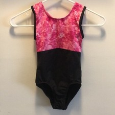 Pink  black leotard gymnastics