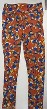 LulaRoe Donald Duck Rust Colored Leggings One Size