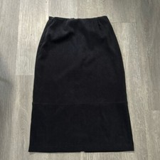 Vintage 90s Requirements Black Subtly Sueded Long Skirt Office Pencil Size Small