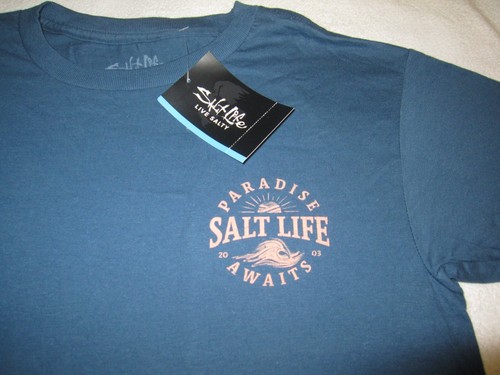 SALT LIFE NEU Paradise Awaits Waves Beach SS T-Shirt Tee Jungen Gr. Medium 8 10 Neu mit Etikett - Bild 3 von 4