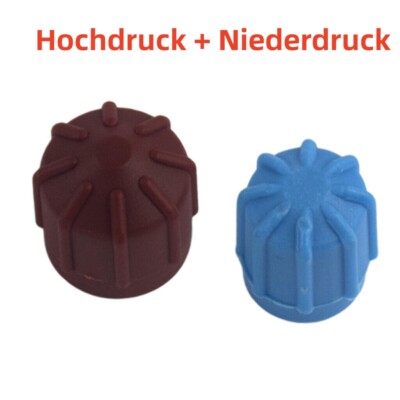 2Pcs R134a Klimaanlage Kappe AC Verschlusskappe Hochdruck + Niederdruck Deckel