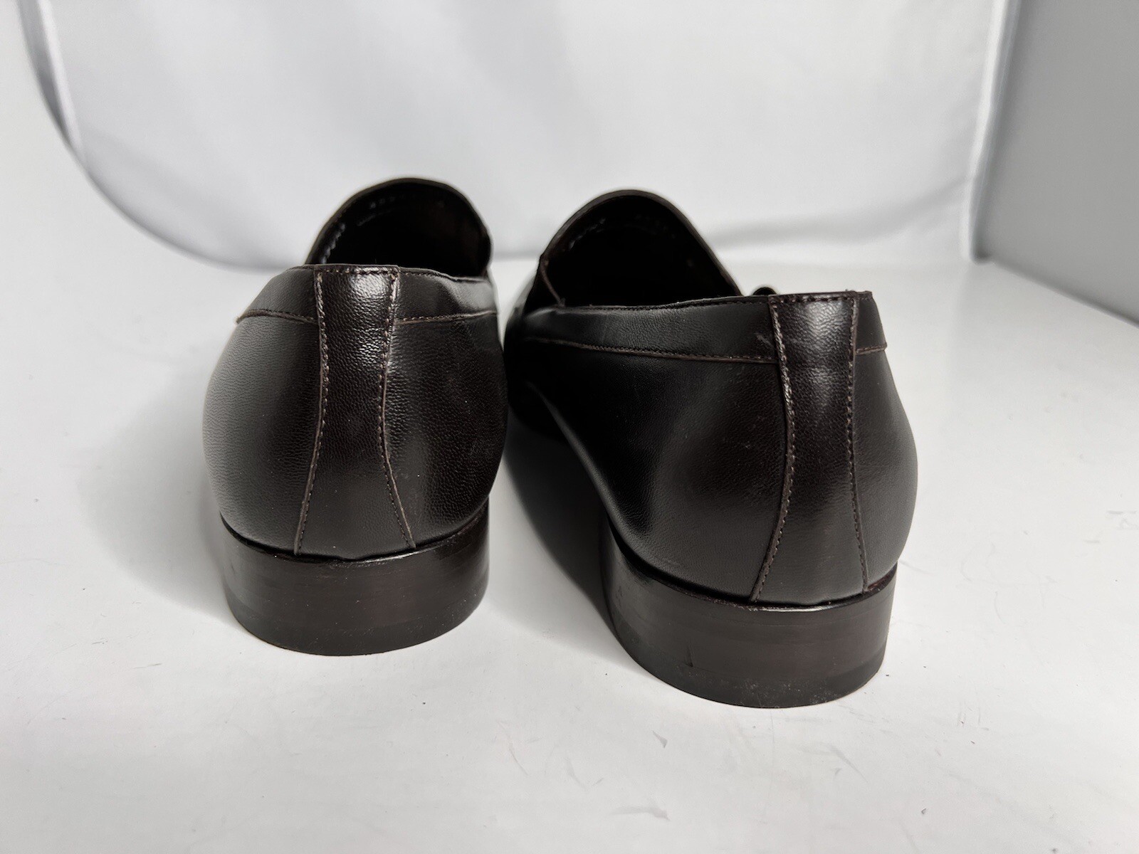 Size 9 A Testoni Basic Brown Leather Slip On Loaf… - image 4