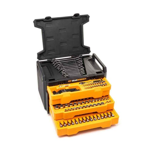 GEARWRENCH 1/4" 3/8" Drive SAE Metric Tool Set 90-Tooth w/Box 232-Piece - Picture 5 of 15