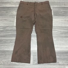 Vintage 60s 70s Brown Dress Slacks Bell Bottom Mens 39x28 Flare USA Repair Faded