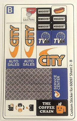 Custom Aufkleber Sticker für 60097 Sheet 2 Replacement Sticker Sheet for 60097