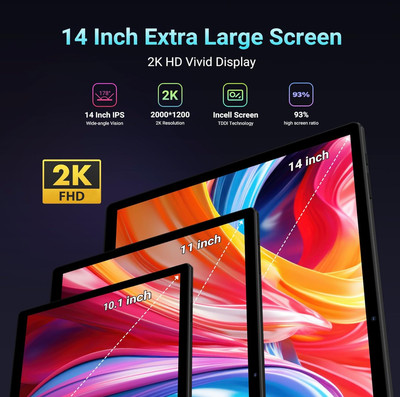 14'' Android Ultra 14 Tablet (2025), 256GB (Expand to 1TB), 4 Speakers, 5G wifi