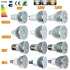 Dimmable MR16 GU10 E27 E14 9W 12W 15W LED Spotlight Light Bulb Lamp High Bright