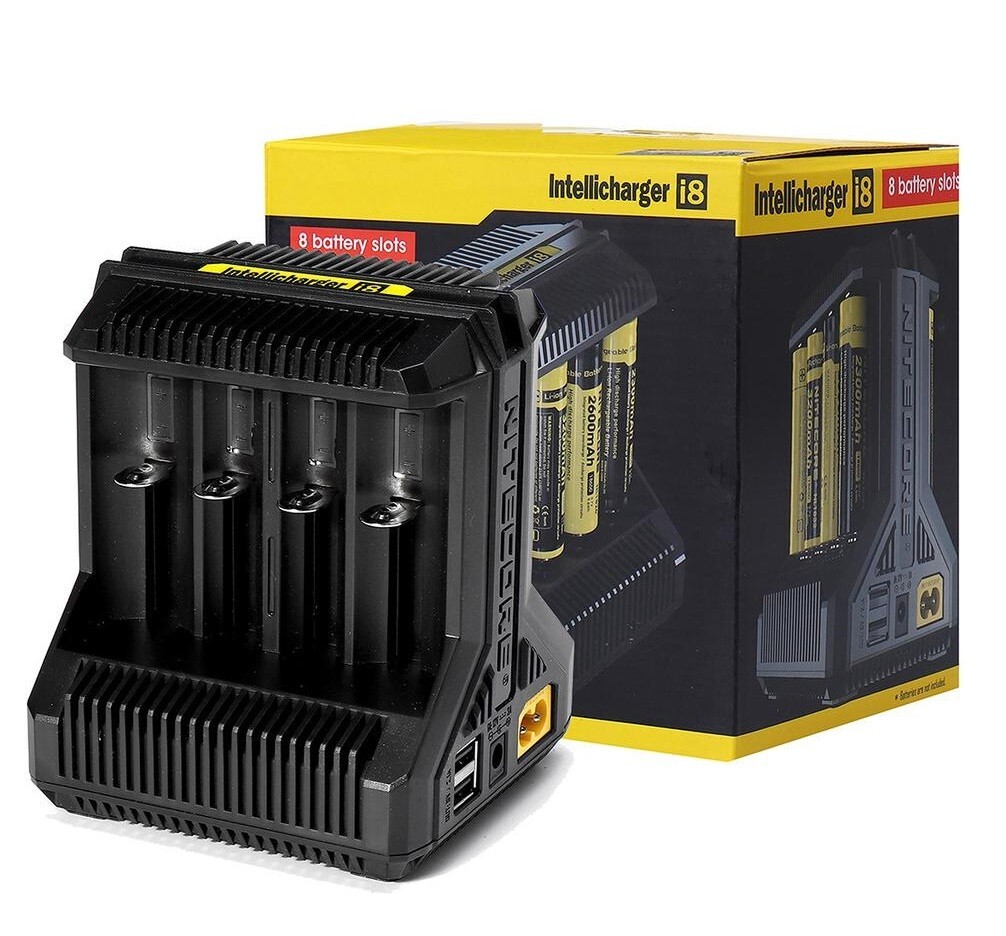 NITECORE i8 Intelligent UNIVERSAL Caricabatterie USB Batteria Ricaricabile Ioni