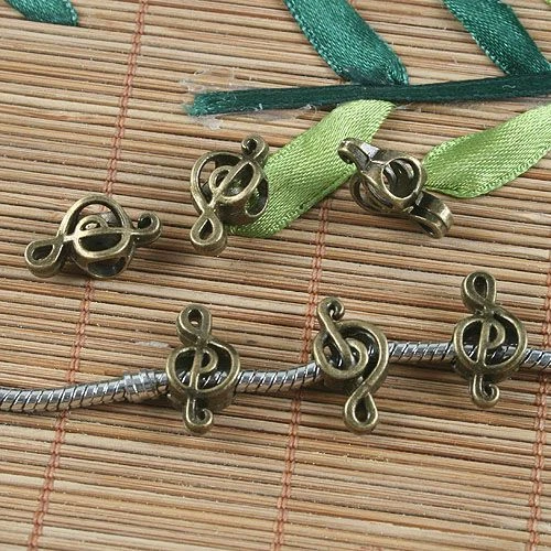 10pcs 18.3x8.8mm,hole:5mm Antiqued Bronze Music Note Spacer Beads G1062 - Image 1 of 1
