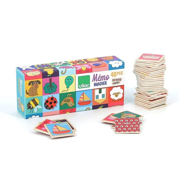 Memo Spiel 48 StüCk Aus Holz Ab 2 Jahren Von MéLusine Allirol - Vilac 2477S-image