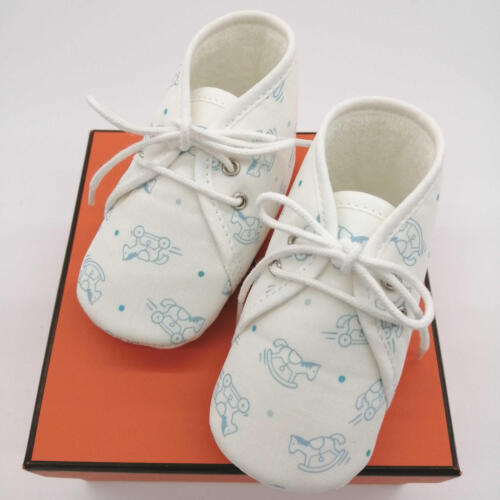 Hermes Baby Shoes First Shoes Infant Shoes Blue Cotton 11㎝ with Box - Picture 1 of 12