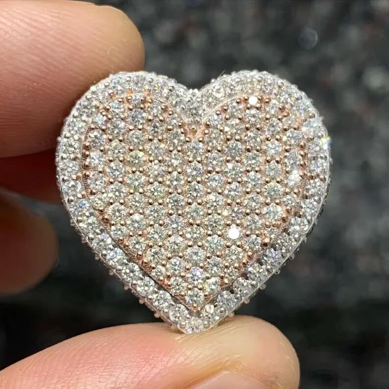 2.00 Ct Round Cut Moissanite Men's Cluster Engagement Ring 925 Sterling Silver