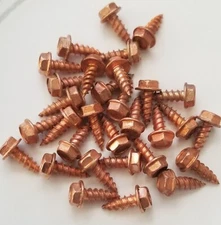 Solid Copper Screw 8 x 1/2" Self-Piercing Hex Head PKG Of 50
