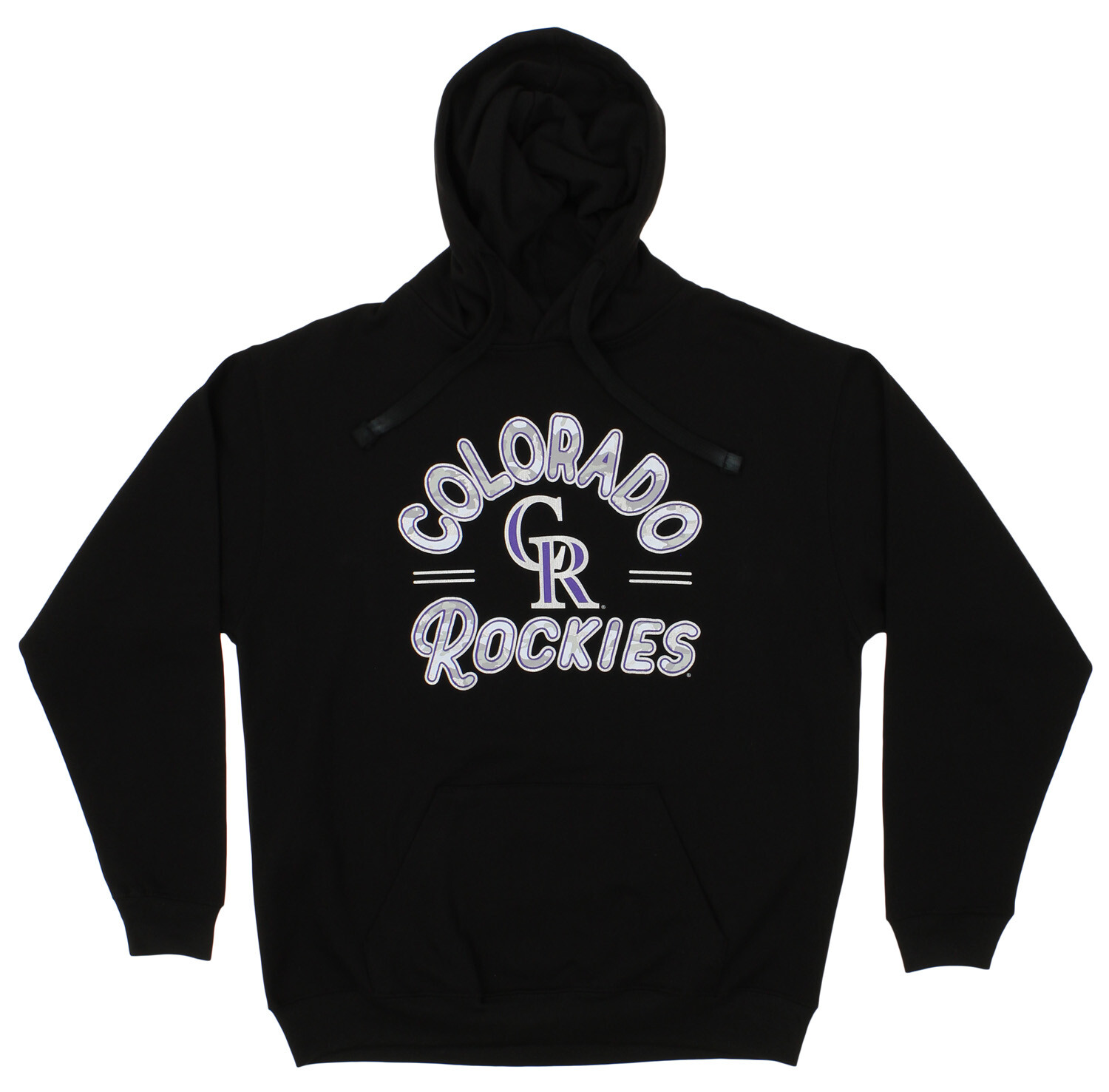 Флисовый пуловер с капюшоном и выгнутым логотипом Zubaz MLB Mens Colorado Rockies