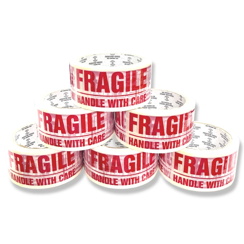 6x Strong Fragile Packaging Parcel Packing Tape 48mm x 66m Box Sealing Rolls