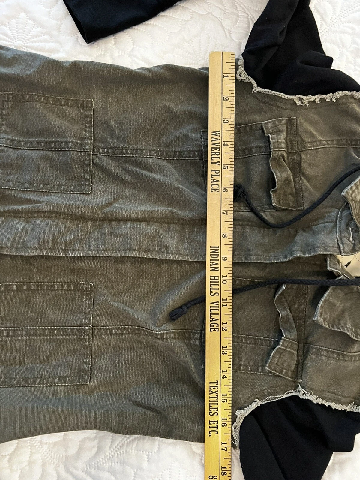 VETEMENTS LA Hearts Utility Jacket Felpa con Cappuccio Verde Tela Nera Taglia S Cerniera