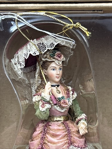 Kurt Adler Louis Nichole Victorian Christmas Ornament Lady With Parasol NEW Box - Picture 4 of 5