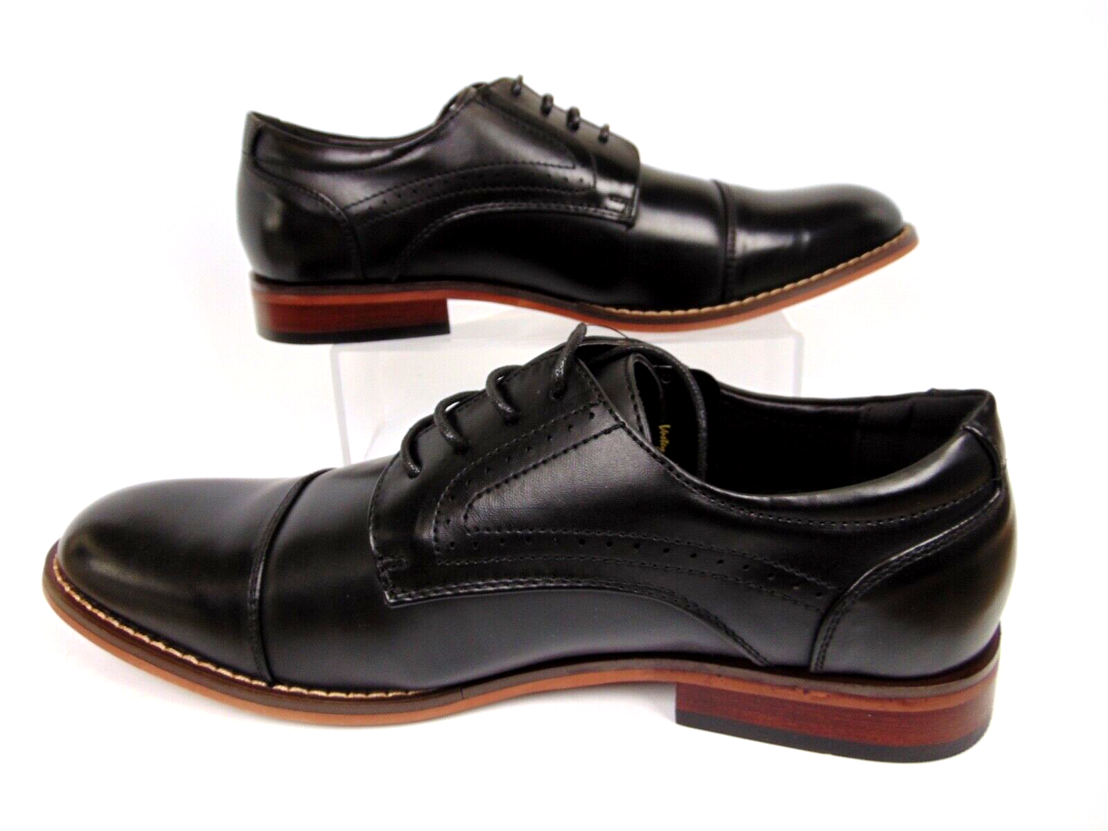 SAOLA Vostey BMY636 scarpe eleganti uomo Oxford casual punta a cappuccio formale taglia 10 0 nere NUOVE