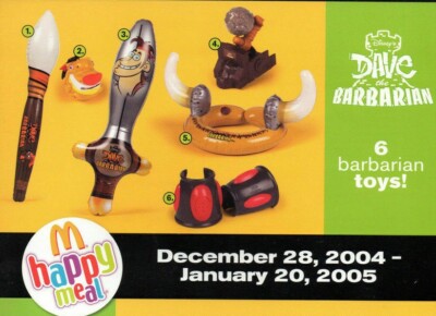 2005 DAVE THE BARBARIAN MCDONALDS HAPPY MEAL TOY - U PICK OR SET