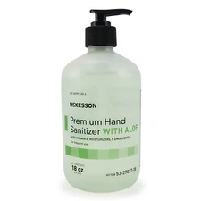 5 Bottles McKesson Premium Moisturizing Hand Sanitizer with Aloe 18 oz with Pump