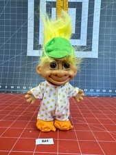 VINTAGE RUSS 5" DUCK PJs with GREEN HAT TROLL DOLL YELLOW HAIR EASTER bh