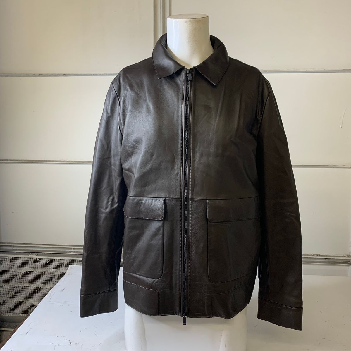MASSIMO DUTTI Nappa Leather Bomber Jacket Men's Size XL MASSIMO DUTTI Nappa Leather Bomber Jacket Men's Size XL
