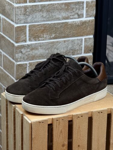 Scarpe sneakers basse Ermenegildo Zegna in camoscio marrone taglia US:9 EU:42 - Foto 3 di 15