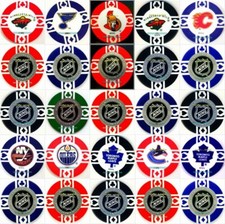 100+ LICENSED COLLECTIBLE NHL HOCKEY POKER CHIP LOT YOU PICK FROM LIST WHOLESALE