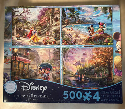 Disney Thomas Kinkade 500ピースパズル4点セット Disney Thomas Kinkade 4 Puzzle Set Mickey Minnie Snow White
