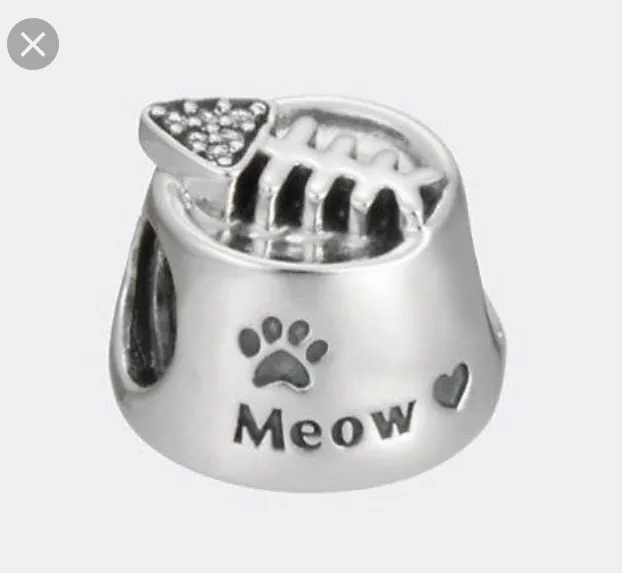 Pandora cat bowl best sale charm
