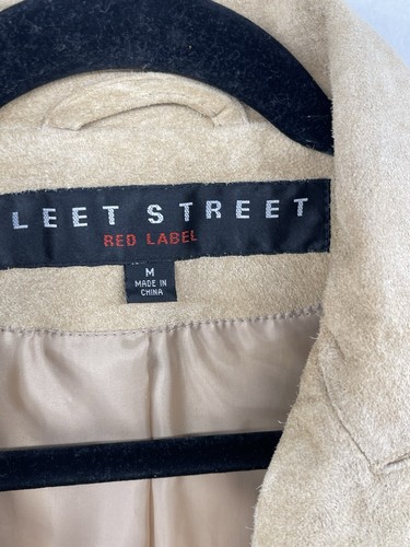 VTG Fleet Street Red Label Womens Suede Leather Blazer Jacket Tan Sz Medium EUC - Picture 3 of 14