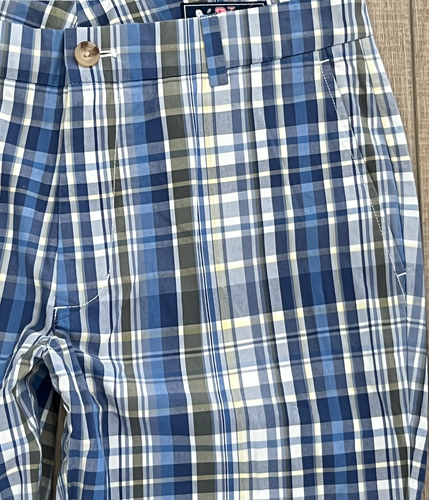 NUEVO VINEYARD VINES VERDE AZUL BLANCO CUADROS SLIM FIT PANTALONES ROMPEDORES TALLA 32 32x32 - Imagen 5 de 7