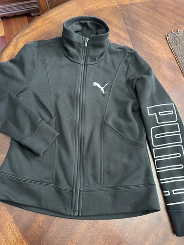 Puma schwarze Jacke mit durchgehendem Reißverschluss Small