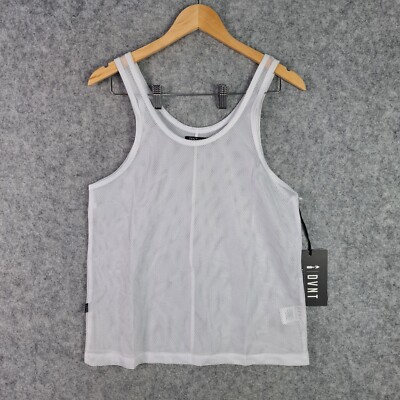 DVNT Singlet Womens Medium White Tank Top Sheer Casual NEW BNWT 4197