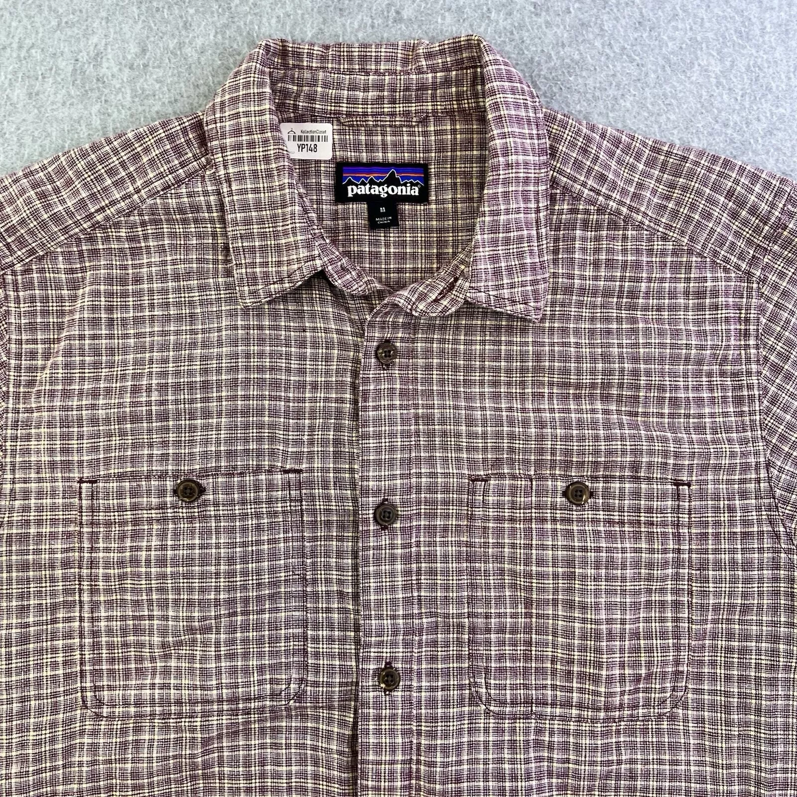 patagonia check short sleeve button up casual shirt