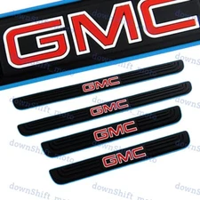 For 4PCS BlackGMCBlue Rubber Car Door Scuff Sill Cover Panel Step Protector