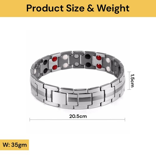 Men Antique copper Double Strong Magnetic Therapy Bracelet Arthritis Pain Relief - Picture 10 of 14