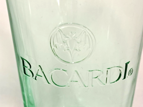 Set of 2 - Bacardi Rum Mojito Cocktail Glasses - Green - Embossed - 5.25" Tall - 第 6/8 張圖片